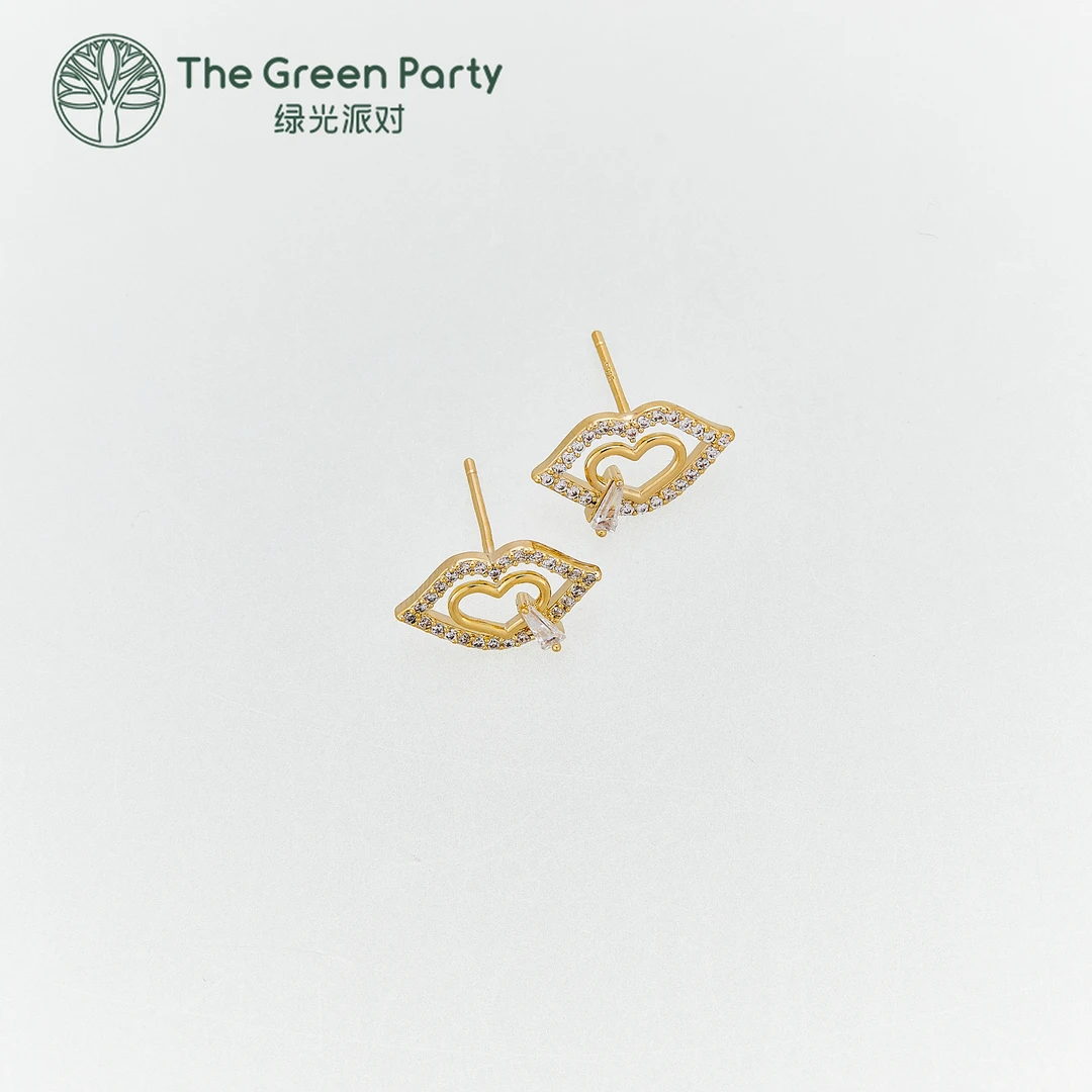TheGreenParty高定系925银针 嘴唇轻奢款耳钉