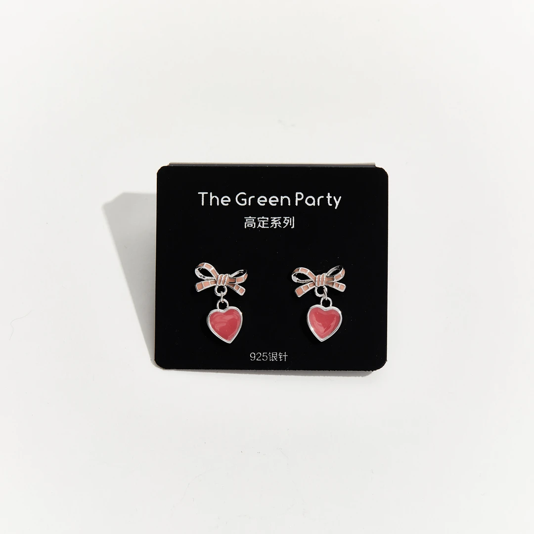 TheGreenParty高定系925银针蝴蝶结耳钉耳环耳饰