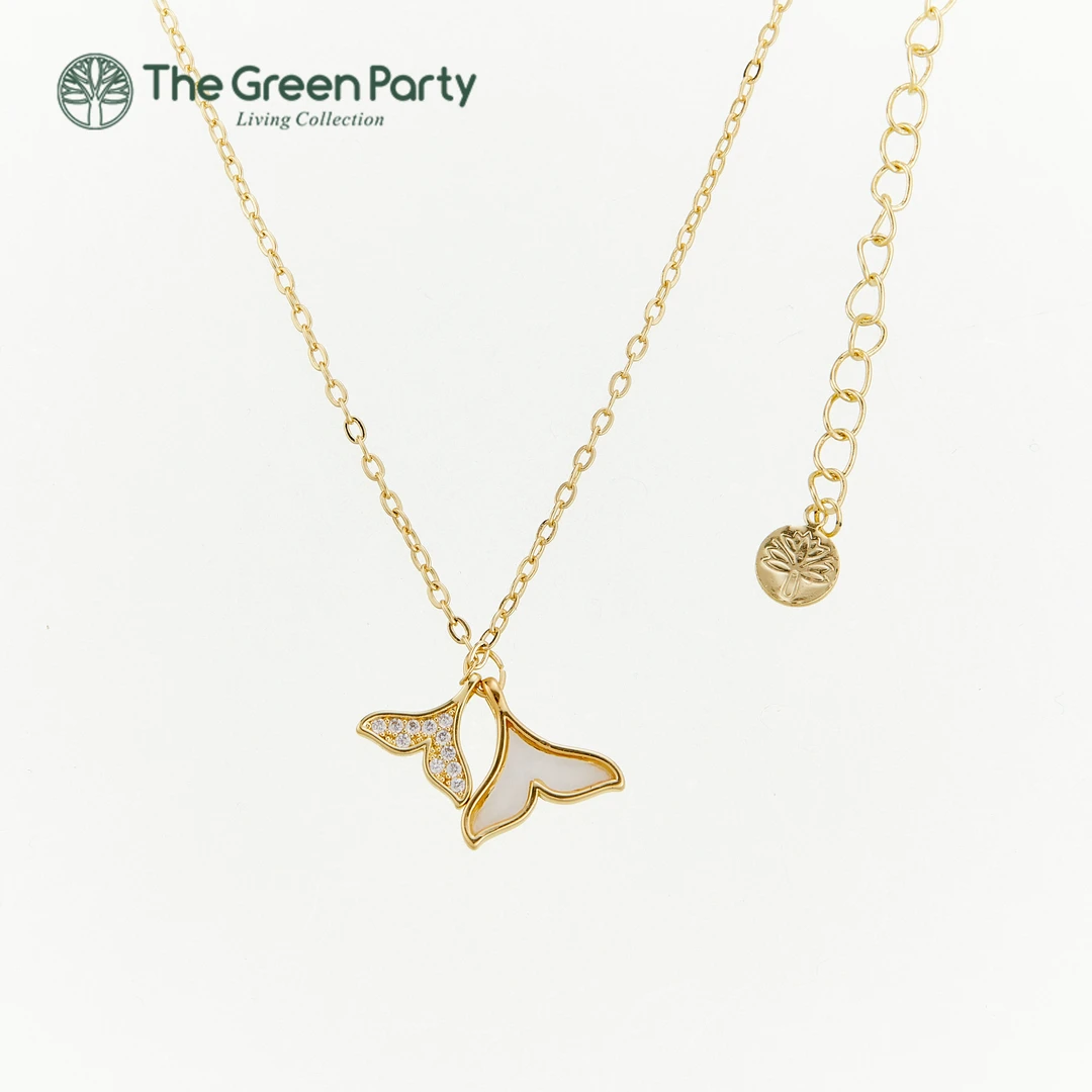 TheGreenParty镀真金轻奢鱼尾项链吊坠