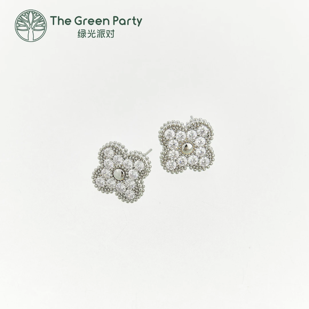 TheGreenParty四叶草耳钉耳环耳饰