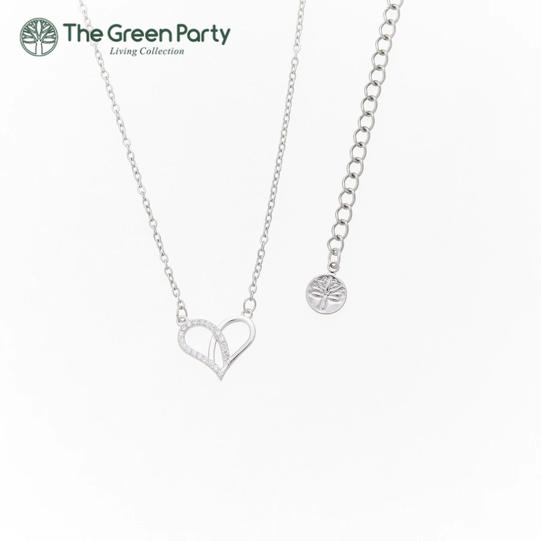 TheGreenParty925纯银项链带证书 爱心项链