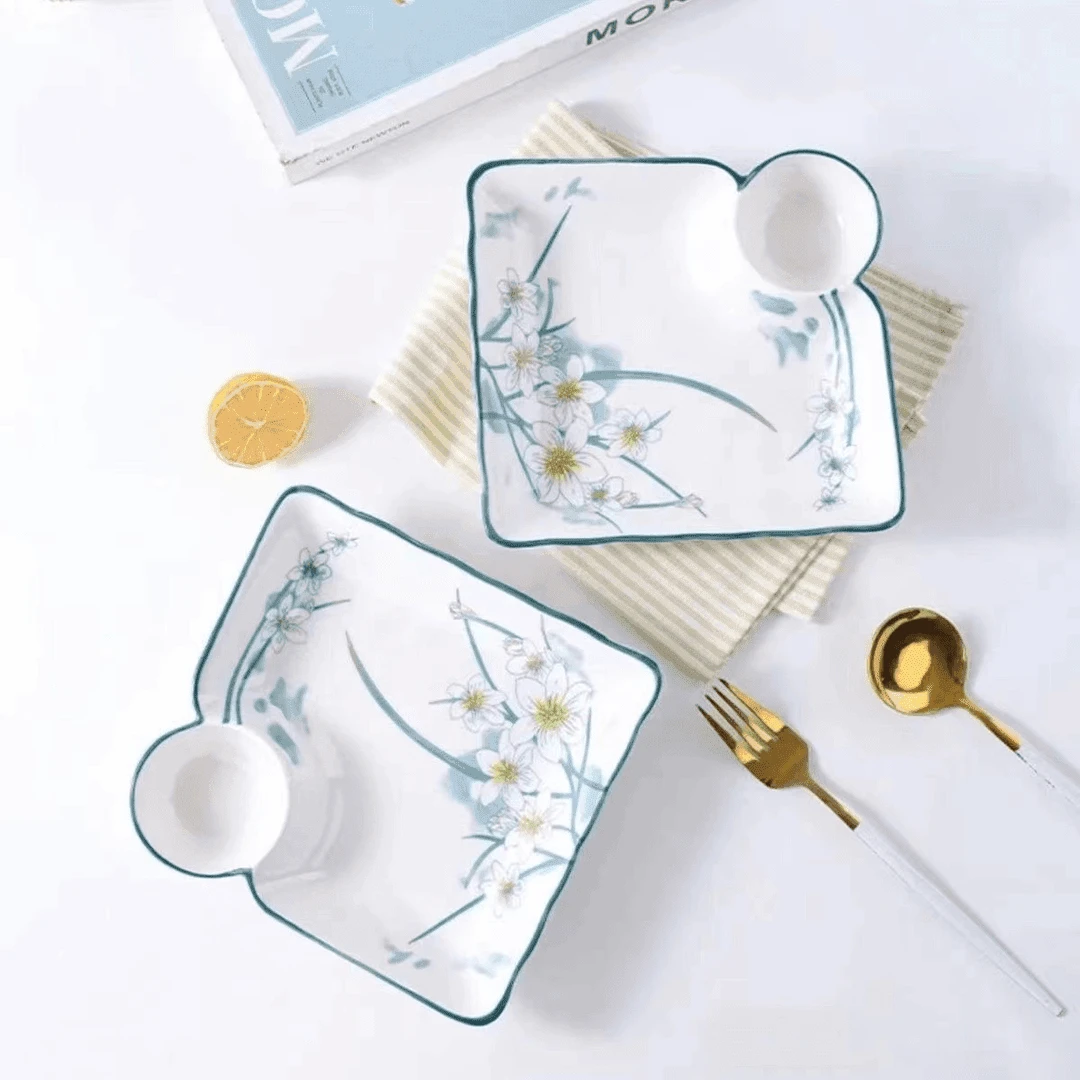 水仙花饺子盘2个（破损丢件联系客服补发）不接受中差评 JN