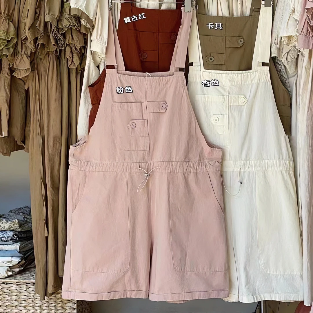 【圆圆推荐】背带短裤女2023夏季新款休闲宽松背带裤女百搭连体裤