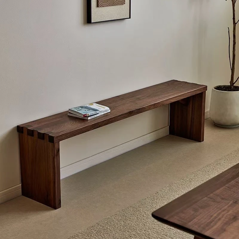 长条凳 新中式北美黑桃木家用客厅