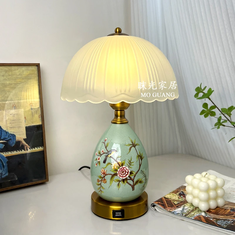 台灯床头灯卧室客厅书房茶室装饰灯中式法式美式现代复古家用灯具