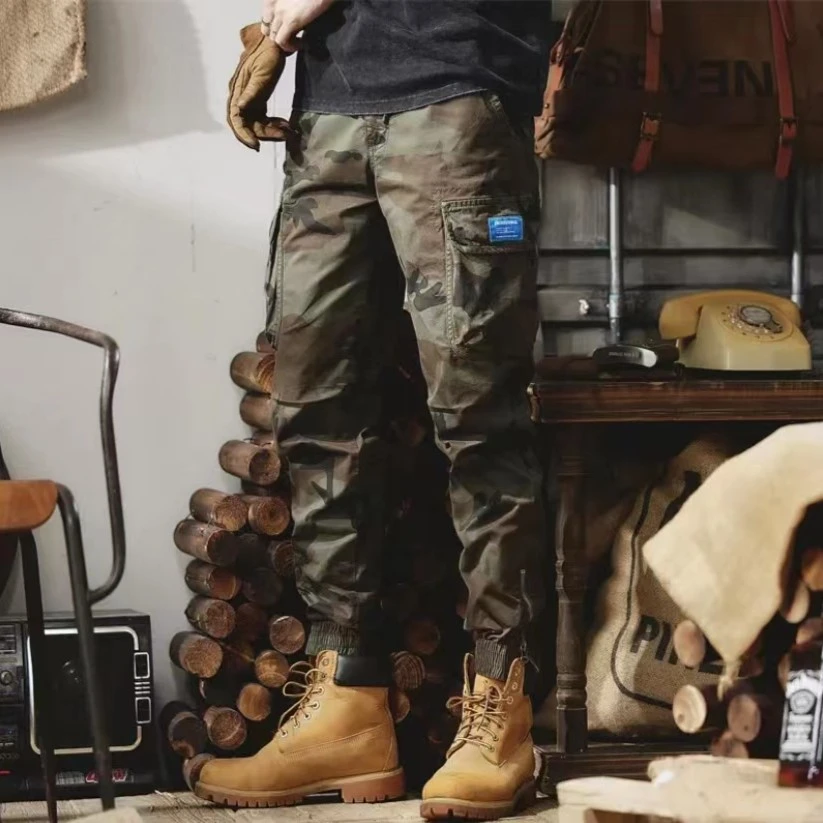 新款加厚 美式复古户外百搭工装机能裤时尚休闲迷彩裤爆款