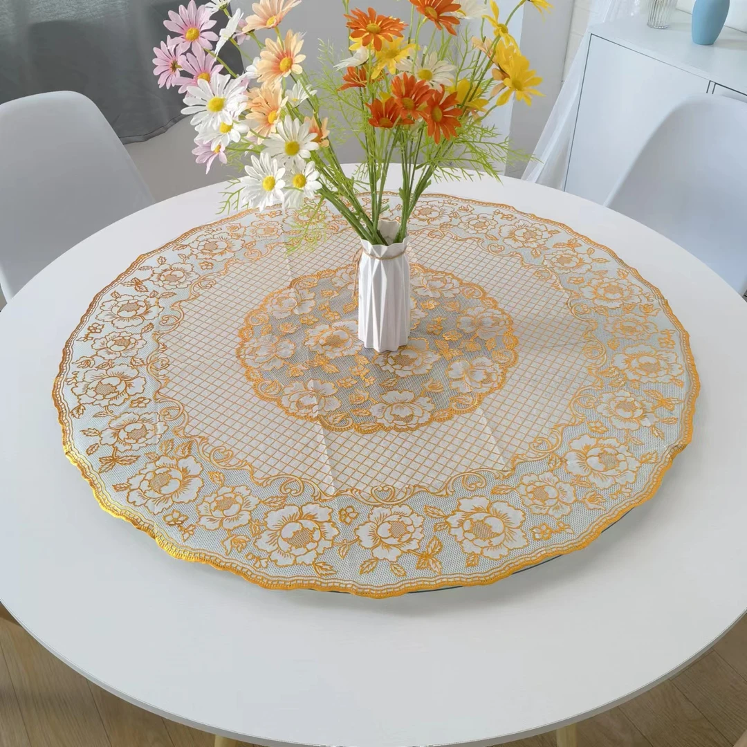 转盘桌布防水防烫圆形防油家用桌布茶几布酒店台布免洗圆桌布