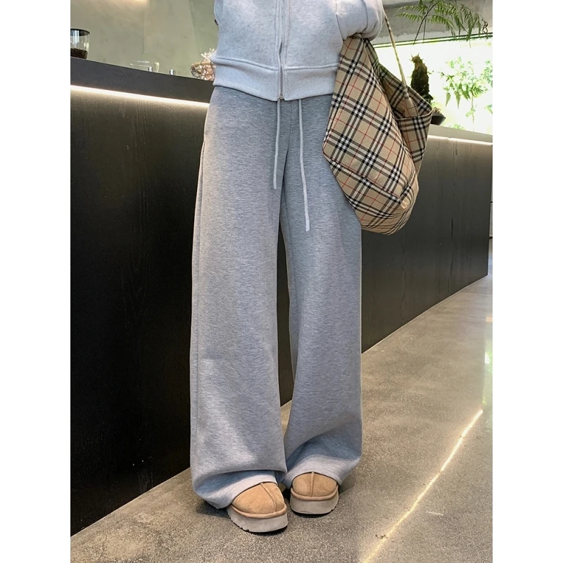 乌77私藏实穿松紧腰休闲裤女韩系慵懒风巨好搭软糯宽松显瘦直筒裤