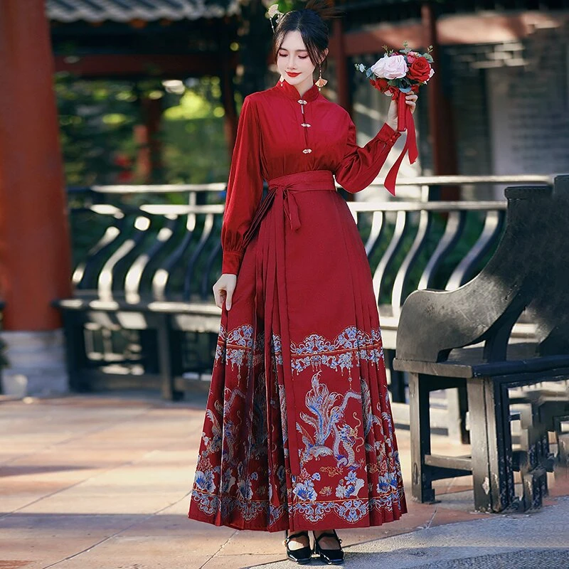 【龙凤呈祥】明制汉服新中式国风汉服女织金妆花马面裙秋冬日常