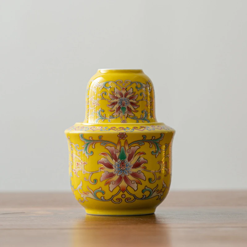 珐琅彩陶瓷温酒壶黄酒清酒白酒杯家用酒具二两半斤烫酒暧酒器