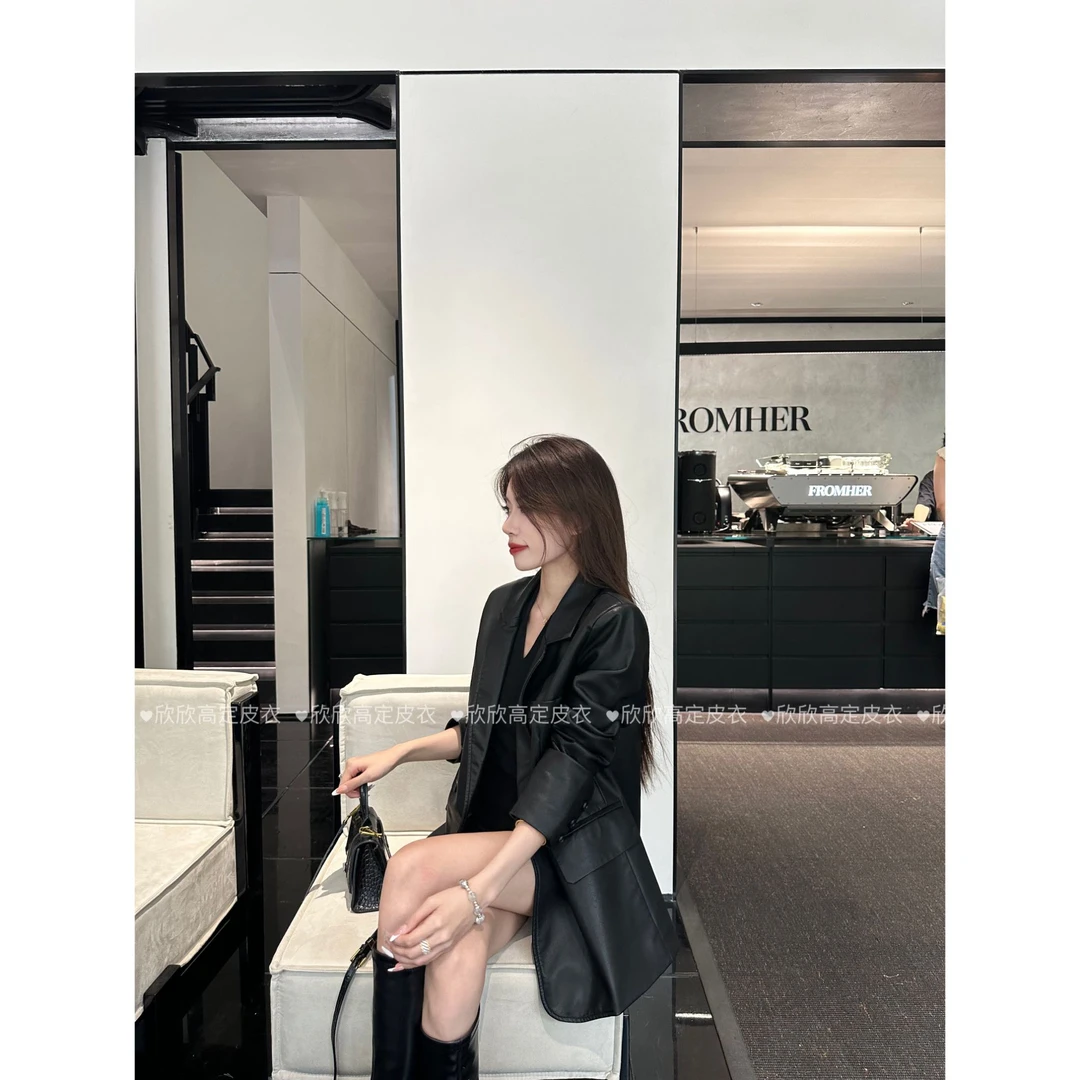 秋冬新款2025新款蛋白软皮酷飒时尚简约百搭轻奢款皮衣9420