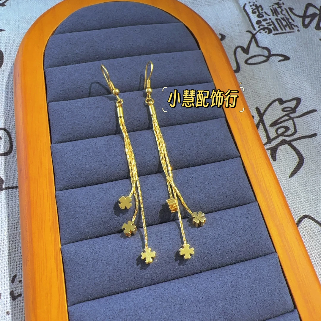 铜合金耳饰 【小慧家】新中式花团锦簇耳挂复古百搭时尚