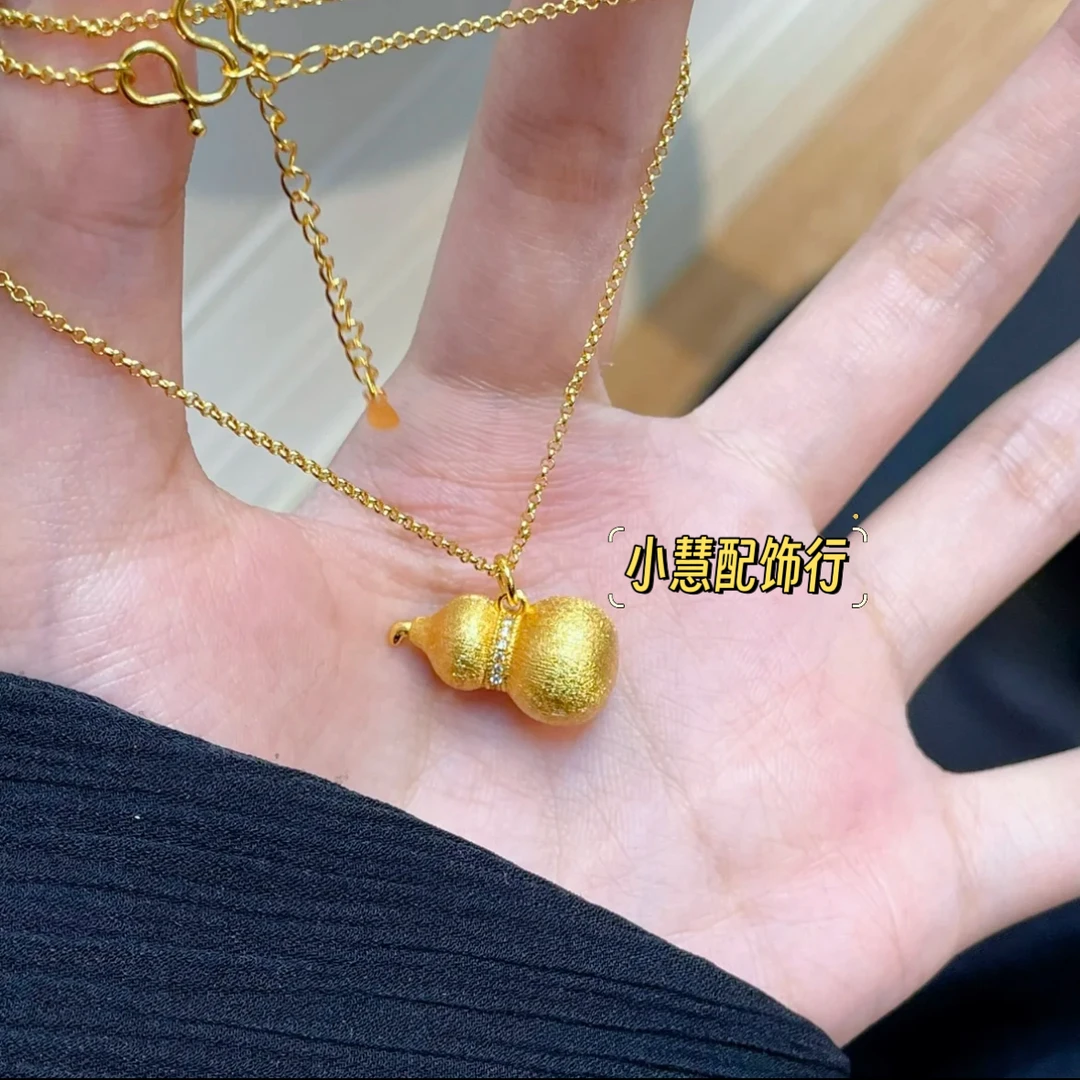 铜项链 【小慧家】新中式拉丝葫芦项链复古百搭时尚