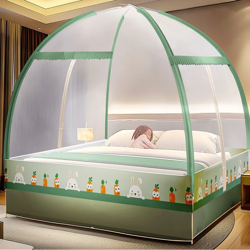 蒙古包蚊帐免安装防摔家用2024新款卧室学生宿舍折叠床上帐篷纹