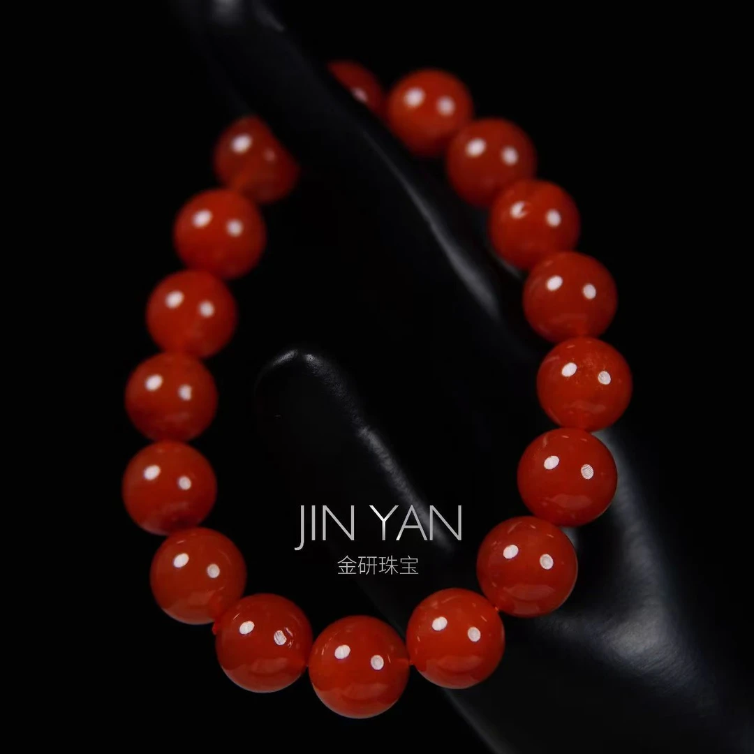 【火红盛世】金研珠宝 高品天然红兔毛水晶手串（多样性发其一）