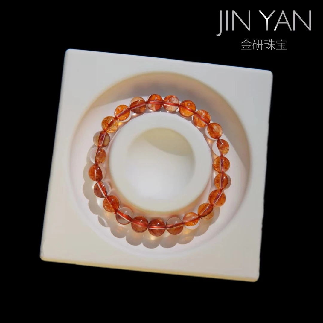 【凤凰浴火】金研珠宝 红胶花手串（多样性发其一）