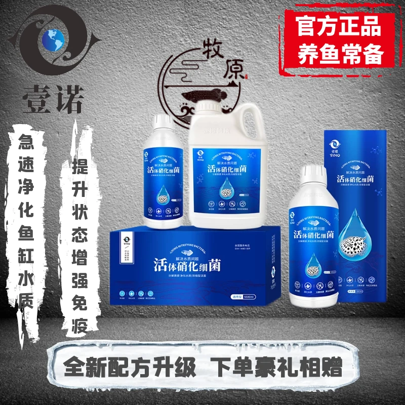 壹诺硝化细菌免激活养鱼龙鱼活菌改善水净化水鱼缸用消化水族一诺