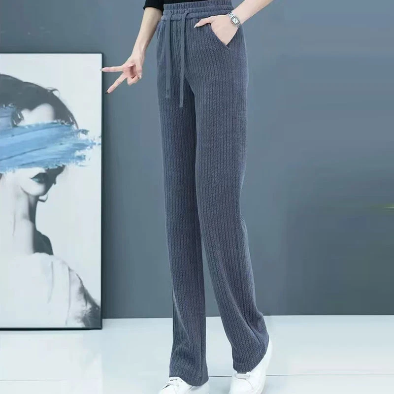 2023秋季新款窄版阔腿裤女高腰宽松百搭垂感拖地显瘦气质女裤时尚