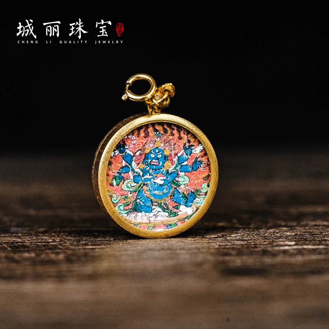 【城丽珠宝】黑财财朱雀圆牌双面吊坠/个（多样性发货）KJ-384-1