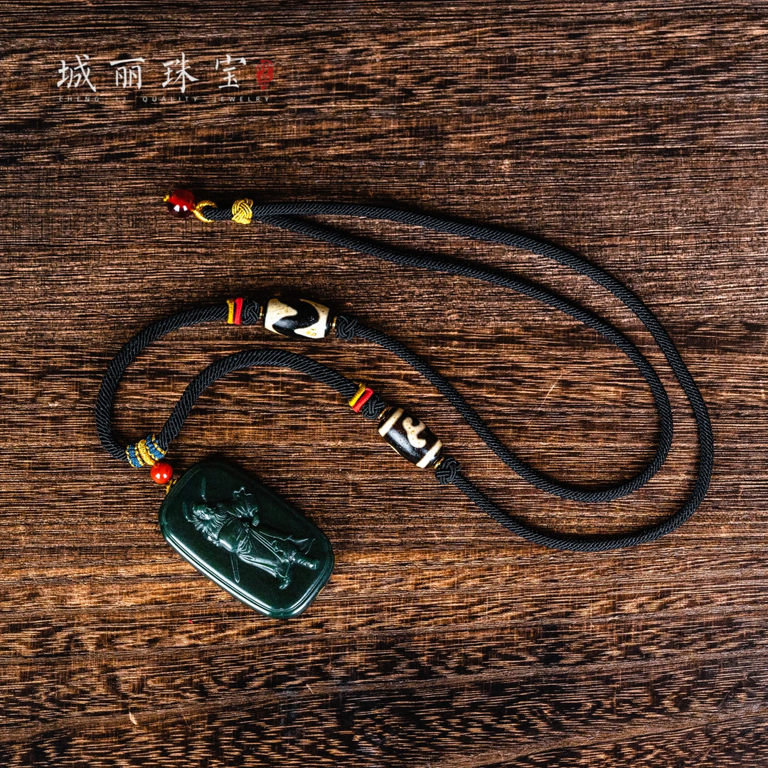 【城丽】玄元万应牌和田玉塔青吊坠/个(多样性发货)ZJH-930