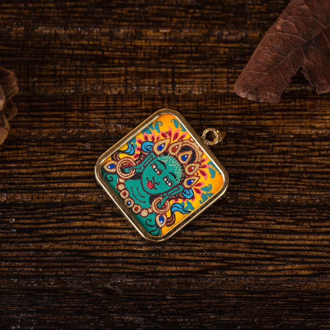 城丽【绿度母】18K卡卡吊坠/个（多样性发货）ZJK-896