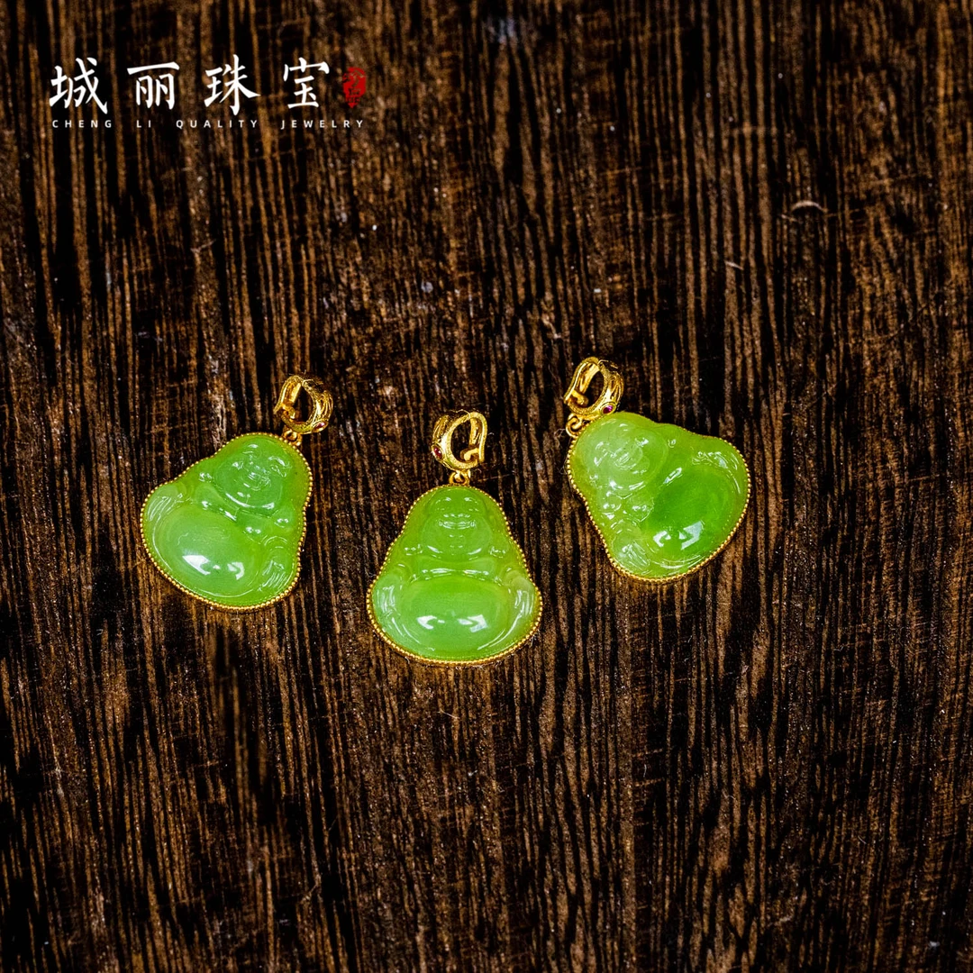 发一个【城丽珠宝】金福翠青佛公吊坠/个（多样性发货）KJ-361