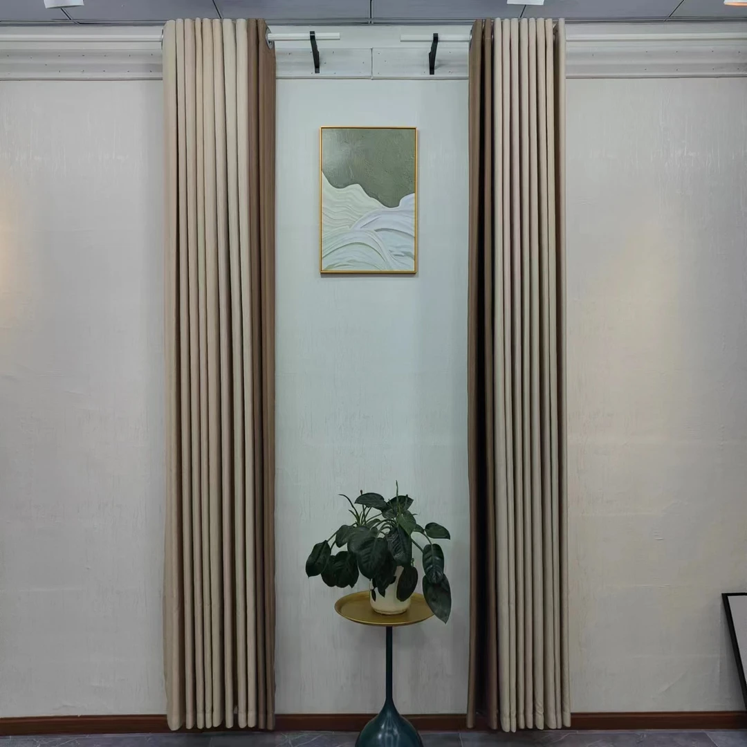 H01加厚黄金叶奶茶+奶咖窗帘遮光新款卧室遮阳台遮光客厅轻奢