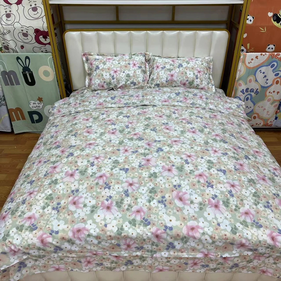 微瑕铂锦缎纯棉加厚斜纹柔软亲肤透气枕套床单被套四件套