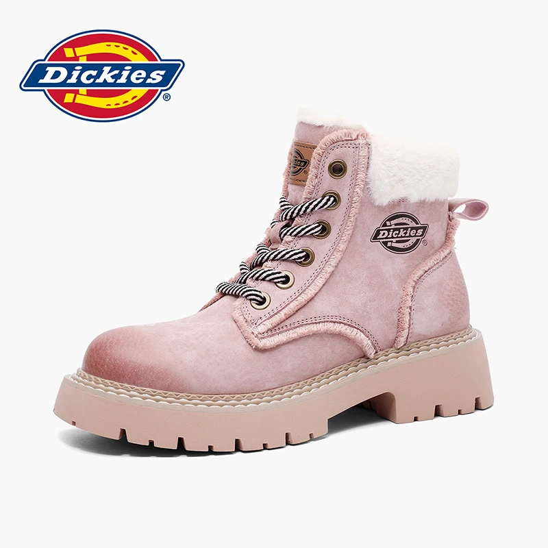 Dickies【防寒】女鞋加绒加厚时尚冬季雪地靴女2023新款保暖马丁靴
