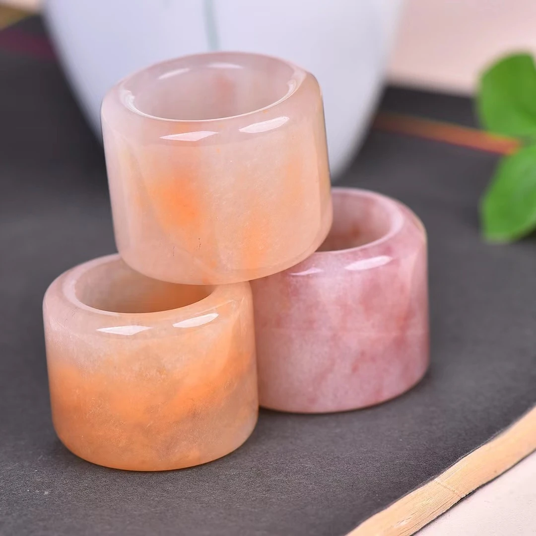 天然金丝玉扳指戒指指环 男士精致玉扳指 随机发货 多样性发货