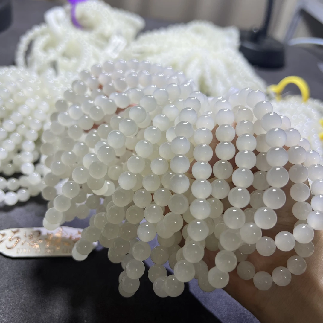 【白冰/高冰白玉】7.5-8mm天然和田玉青海老料冰白拍一发一多样性发