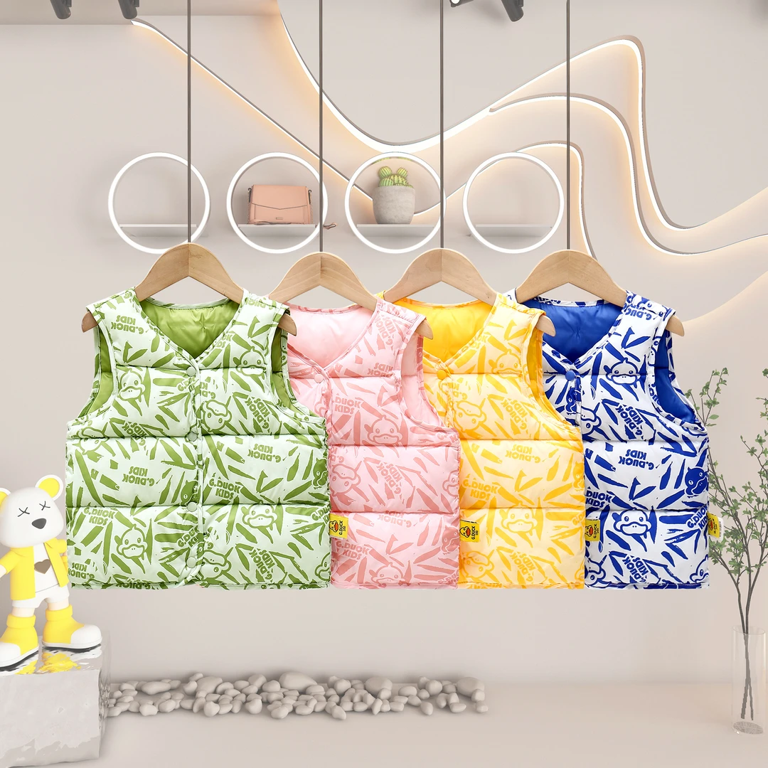 棉马甲（新中式）小黄鸭儿童男宝女宝保暖坎肩