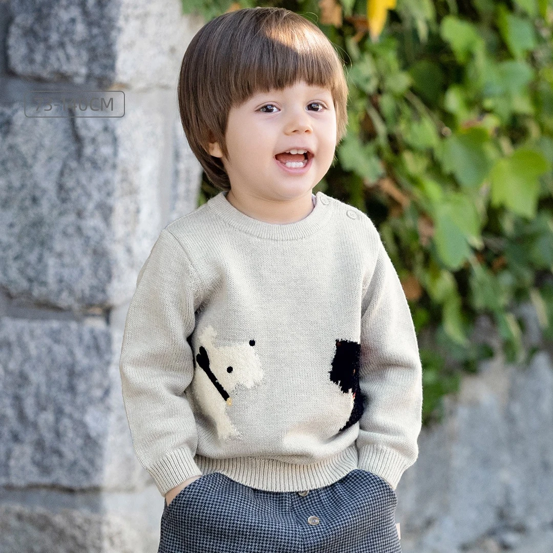 戴维贝拉男童卡通毛衣冬装童装儿童小童针织衫上衣洋气DB18909