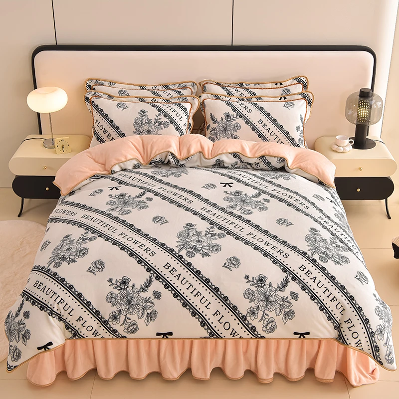 【新品特惠】冬季加厚保暖牛奶绒四件套【送抱枕】