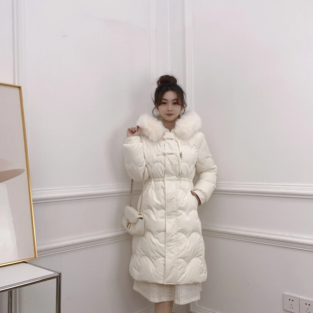 IEF/爱依服2023冬24K龙年穿搭白鸭绒羽绒服中长外套女