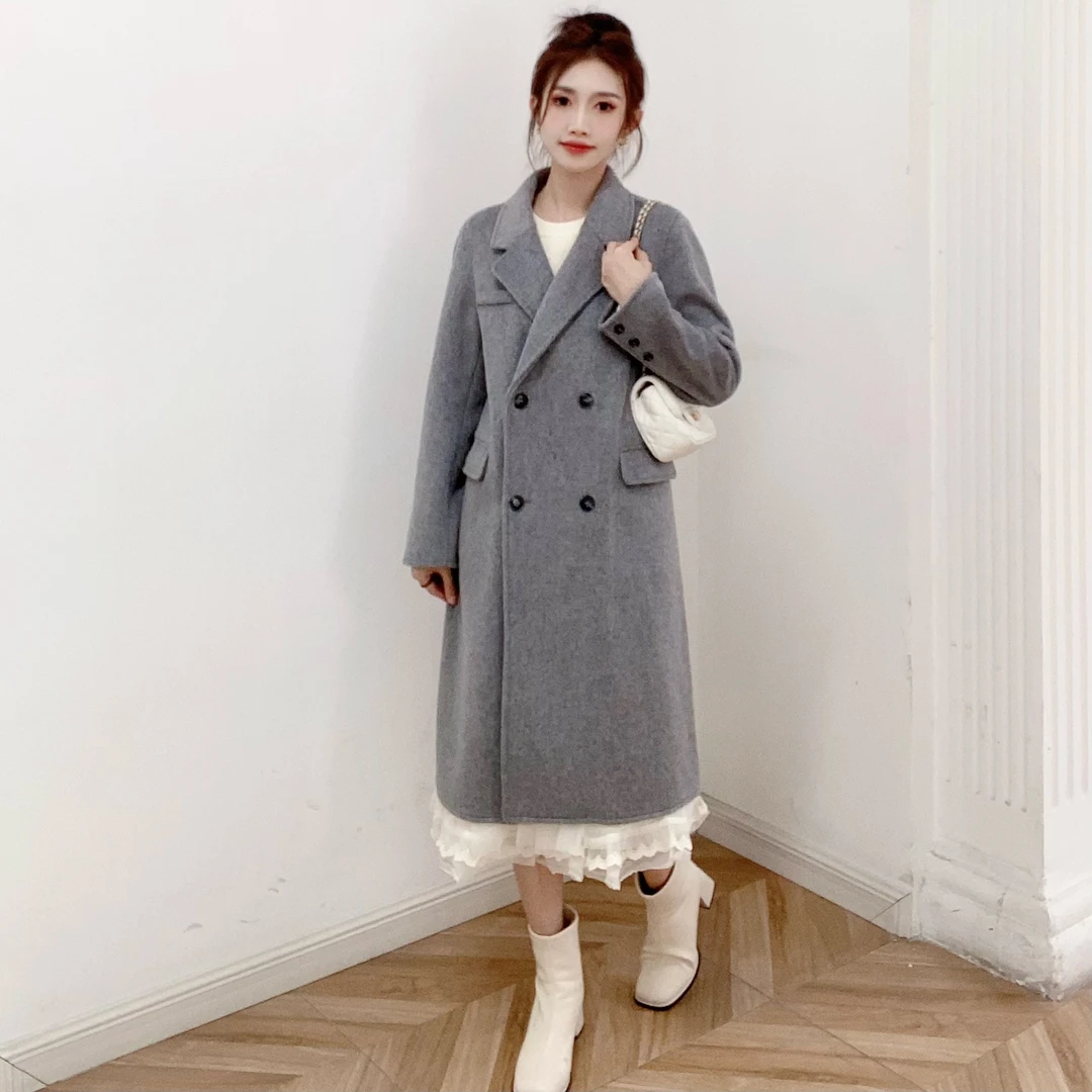 IEF/爱依服【小个子】2025秋冬新款韩版英伦风通勤气质呢绒长外套