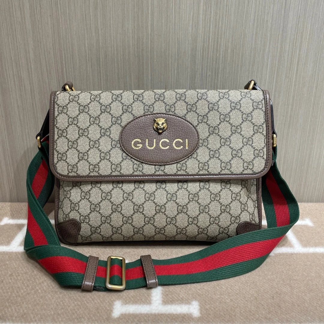 99新 GUCCI/古驰 大号双面虎头包