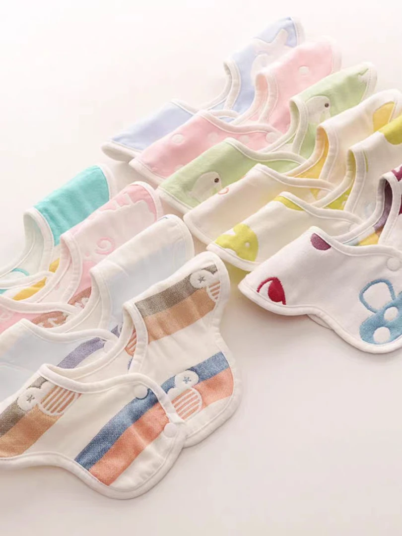 婴儿棉新生儿围嘴口水巾宝宝纱布夏季薄款防水围兜0-3-12月