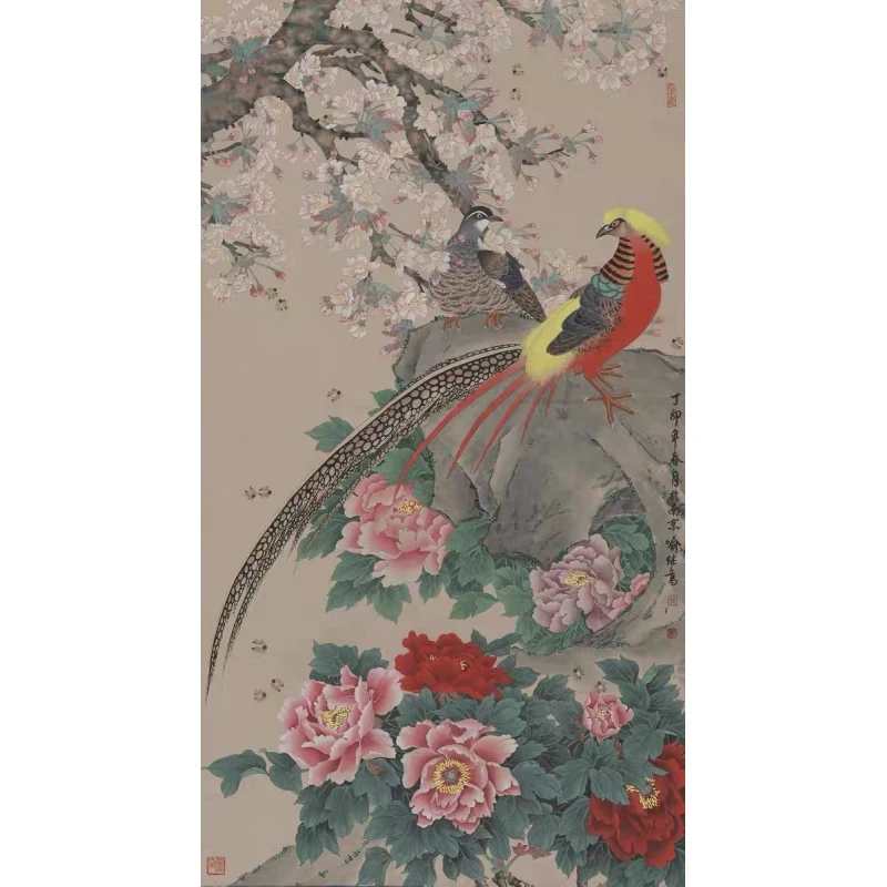 【精品复仿】《富贵锦鸡图》装饰画，馆藏级高清艺术微喷工艺非手绘