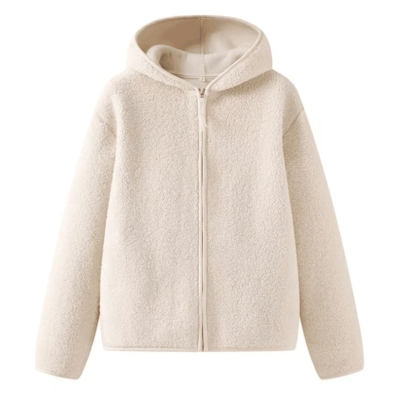 试衣间专柜249!加厚户外防风摇粒绒拉链连帽宽松百搭显瘦女款外套