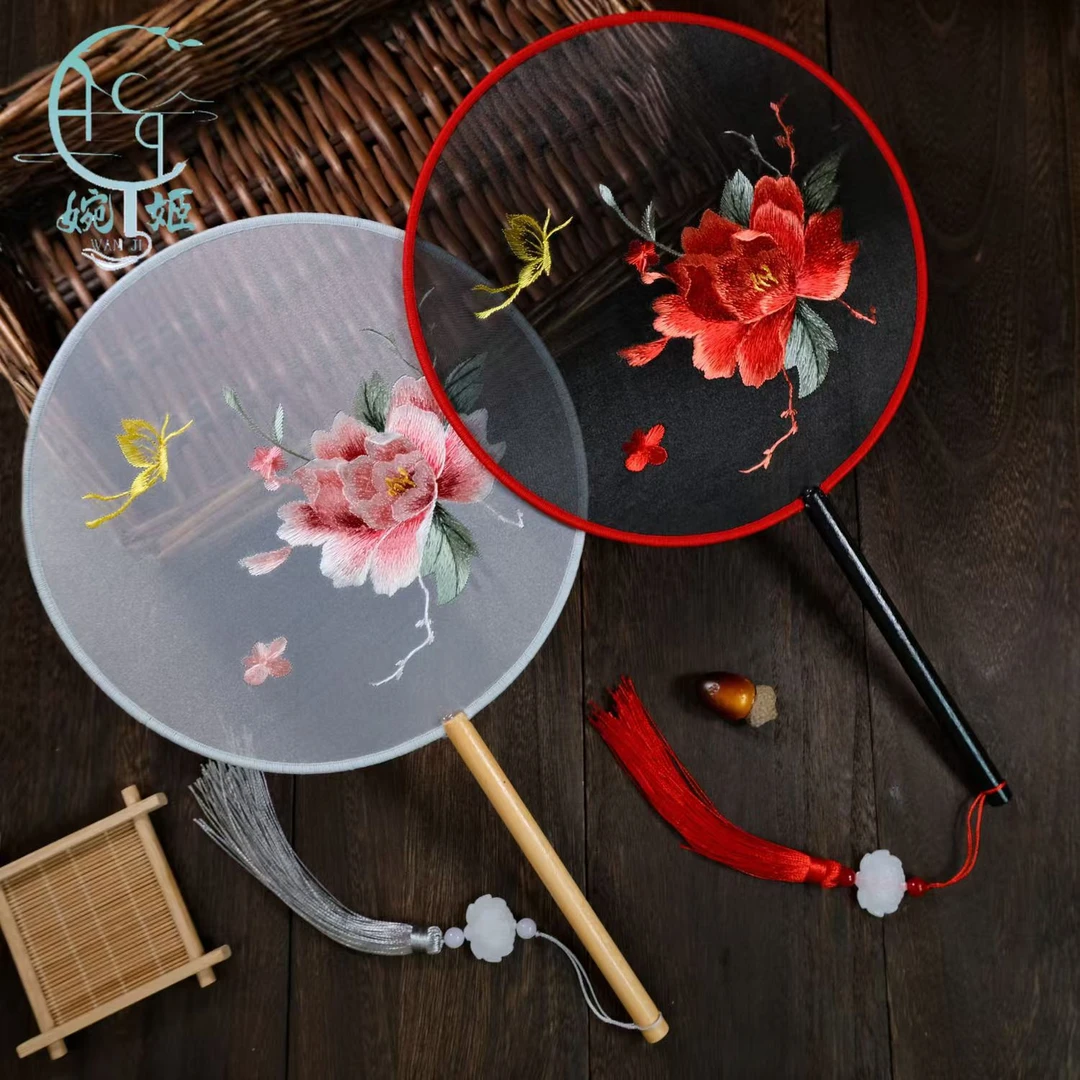 【小芳姐演绎用品店】古风绣花团扇汉服旗袍舞蹈扇中国风扇子演绎