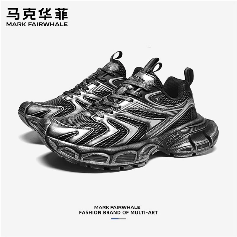 马克华菲男鞋秋季流行2025新款老爹鞋男款鞋子运动鞋潮牌网面鞋男
