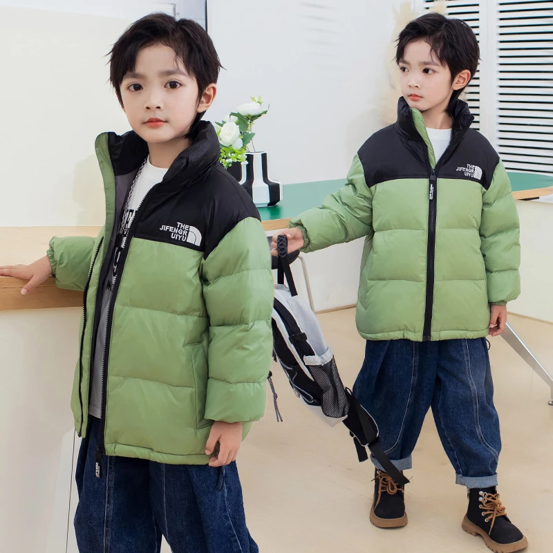 儿童羽绒服短款中大童装三防免洗白鸭绒男女宝宝小童加厚保暖外套