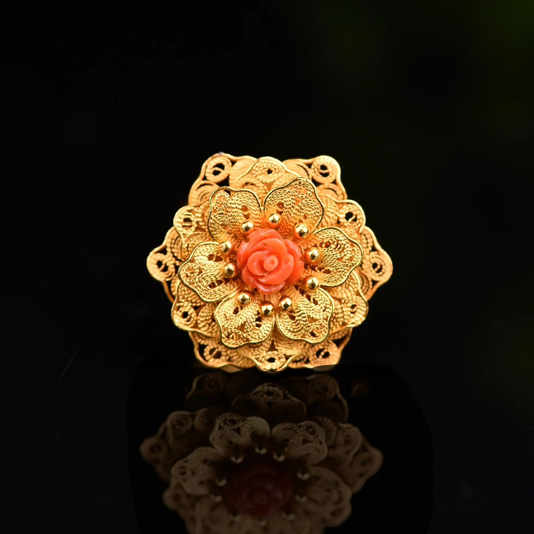 戊申堂 925银戒指 花丝戒指国风珠宝