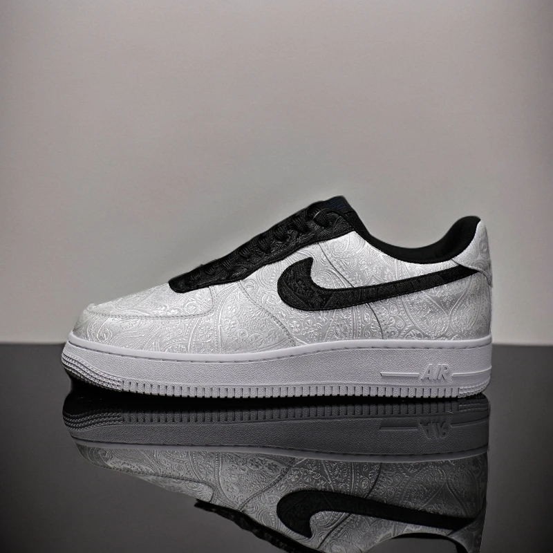 NIKE/耐克【定制球鞋】Air Force 1空军黑白腰果花刺绣潮鞋百搭男女