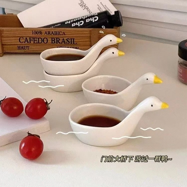 陶瓷味碟子创意卡通酱料碟小吃碟迷你可爱饭碗家用醋碟火锅蘸料碟