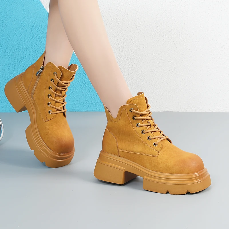 巴巴克6CM厚底雪地靴女2024秋冬新款休闲百搭小个子增高女鞋3812