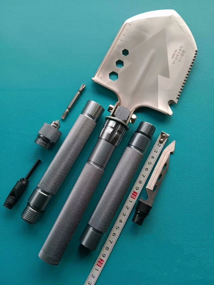 日式工兵铲加厚露营工具户外登山野营必备铲锹三节组合高碳合金