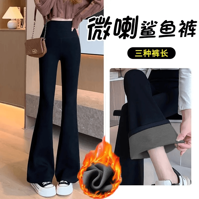 微喇鲨鱼裤显高裤女外穿秋冬加绒加厚高腰收腹裤显瘦紧身瑜伽裤女