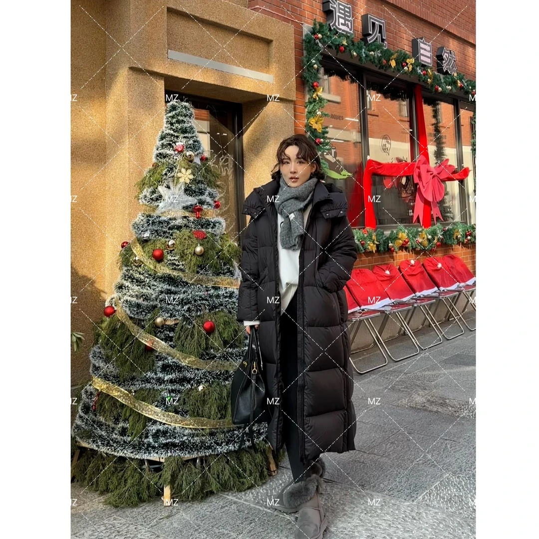 韩系长款加厚保暖连帽云朵羽绒服A656~充绒量350g